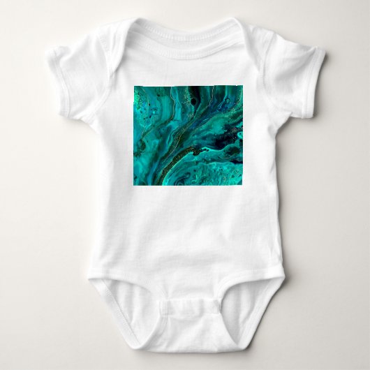 Groen Marmer & Goud: Luxe Textuur Romper (Voorkant)