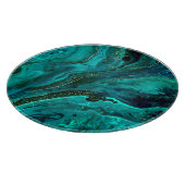 Groen Marmer & Goud: Luxe Textuur Snijplank (Hoek)