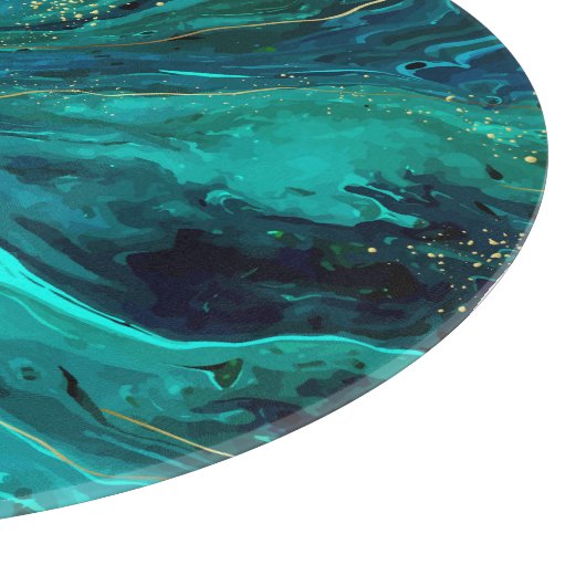 Groen Marmer & Goud: Luxe Textuur Snijplank (Hoek)