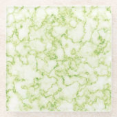 Groen marmer Patroon Glazen Onderzetter (Voorkant)