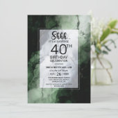 Groen Marmer Verrassing 40e Verjaardagsfeest Kaart (Staand voorkant)