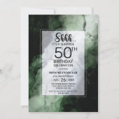 Groen Marmer Verrassing 50e Verjaardagsfeest Kaart (Voorkant)