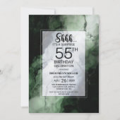 Groen Marmer Verrassing 55e Verjaardagsfeest Kaart (Voorkant)