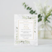 Groen Marmer Viering van het Leven Funeral Aankondigingskaart (Staand voorkant)