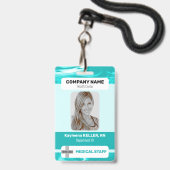 Groen Marmeren Foto Barcode Logo Medische Staf Badge (Voorzijde met lanyard)