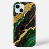 Groen marmeren patroon met goud Case-Mate iPhone case (Achterkant)