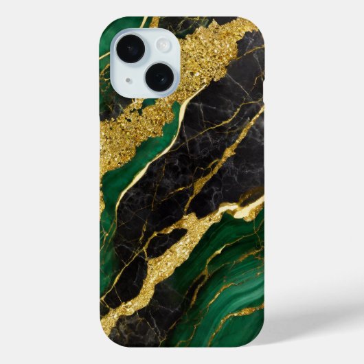 Groen marmeren patroon met goud Case-Mate iPhone case (Achterkant)
