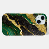 Groen marmeren patroon met goud Case-Mate iPhone case (Achterkant (horizontaal))