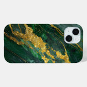 Groen marmeren patroon met goud Case-Mate iPhone case (Achterkant (horizontaal))