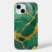 Groen marmeren patroon met goud Case-Mate iPhone case (Achterkant)