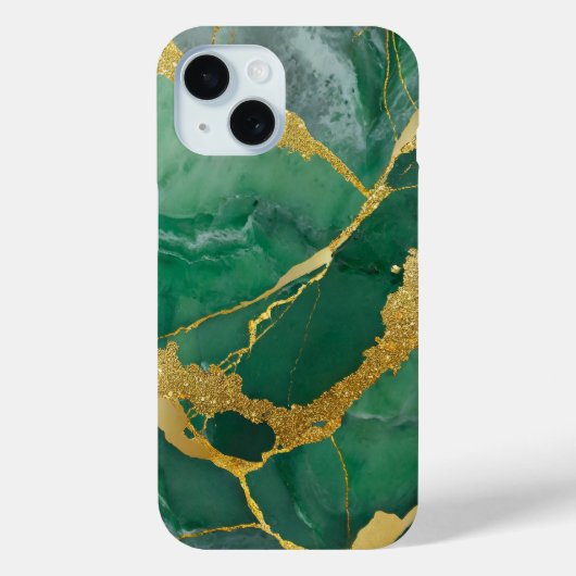 Groen marmeren patroon met goud Case-Mate iPhone case (Achterkant)