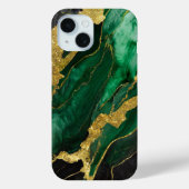 Groen marmeren patroon met goud Case-Mate iPhone case (Achterkant)