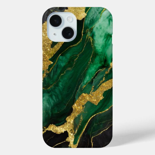 Groen marmeren patroon met goud Case-Mate iPhone case (Achterkant)