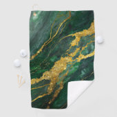 Groen marmeren patroon met goud golfhanddoek (Insitu)