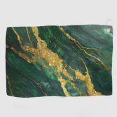 Groen marmeren patroon met goud golfhanddoek (Horizontaal)