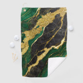 Groen marmeren patroon met goud golfhanddoek (Insitu)