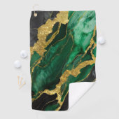 Groen marmeren patroon met goud golfhanddoek (Insitu)