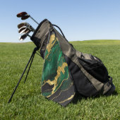 Groen marmeren patroon met goud golfhanddoek (Groen)