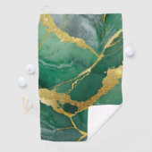 Groen marmeren patroon met goud golfhanddoek (Insitu)