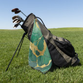 Groen marmeren patroon met goud golfhanddoek (Groen)