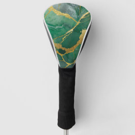 Groen marmeren patroon met goud golfheadcover