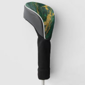 Groen marmeren patroon met goud golfheadcover (Schuin)