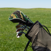 Groen marmeren patroon met goud golfheadcover (Insitu)