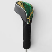 Groen marmeren patroon met goud golfheadcover (Schuin)