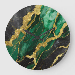 Groen marmeren patroon met goud grote klok