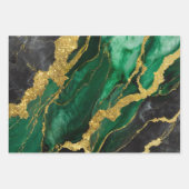 Groen marmeren patroon met goud inpakpapier vel (Voorkant 2)
