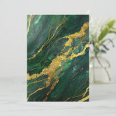 Groen marmeren patroon met goud kaart (Staand voorkant)