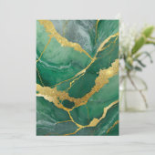 Groen marmeren patroon met goud kaart (Staand voorkant)