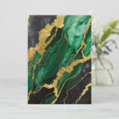 Groen marmeren patroon met goud kaart (Staand voorkant)