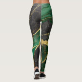 Groen marmeren patroon met goud leggings (Achterkant)