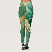 Groen marmeren patroon met goud leggings (Achterkant)