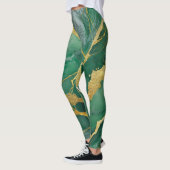 Groen marmeren patroon met goud leggings (Links)