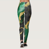 Groen marmeren patroon met goud leggings (Achterkant)