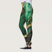 Groen marmeren patroon met goud leggings (Links)