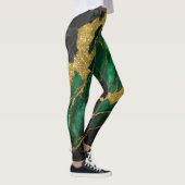 Groen marmeren patroon met goud leggings (Rechts)