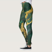 Groen marmeren patroon met goud leggings (Links)