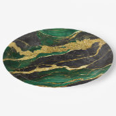 Groen marmeren patroon met goud papieren bordje (Gekanteld)