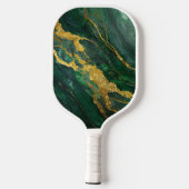 Groen marmeren patroon met goud pickleball paddle (Achterkant)