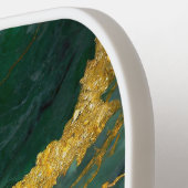 Groen marmeren patroon met goud pickleball paddle (Links Detail)