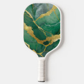 Groen marmeren patroon met goud pickleball paddle (Achterkant)