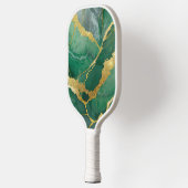 Groen marmeren patroon met goud pickleball paddle (Links)