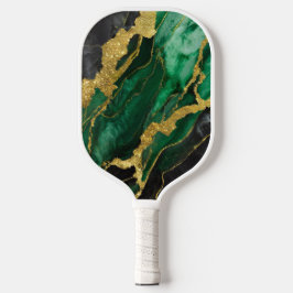 Groen marmeren patroon met goud pickleball paddle