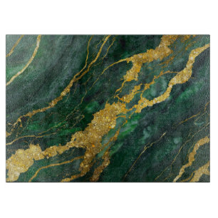 Groen marmeren patroon met goud snijplank