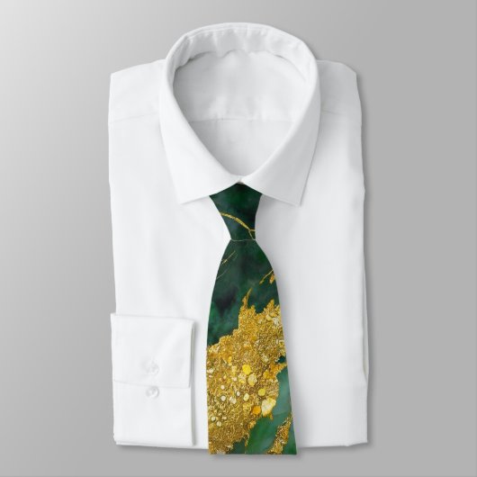 Groen marmeren patroon met goud stropdas (Gebonden)