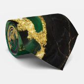 Groen marmeren patroon met goud stropdas (Opgerold)