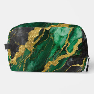 Groen marmeren patroon met goud toilettasje